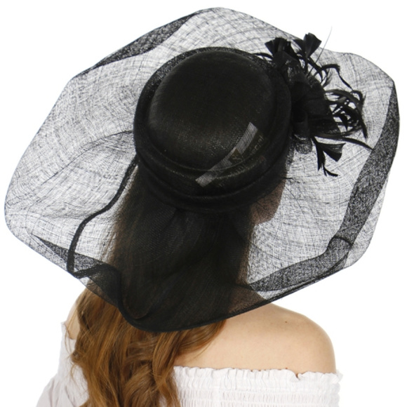 Black New Dress Formal Church Hat